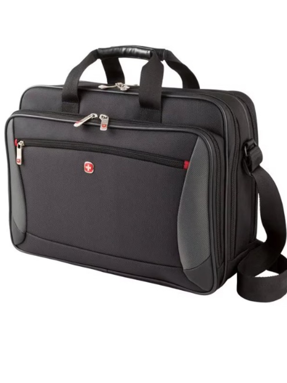 Wegner Swissgear Black Laptop Briefcase Messenger Bag with Shoulder Strap